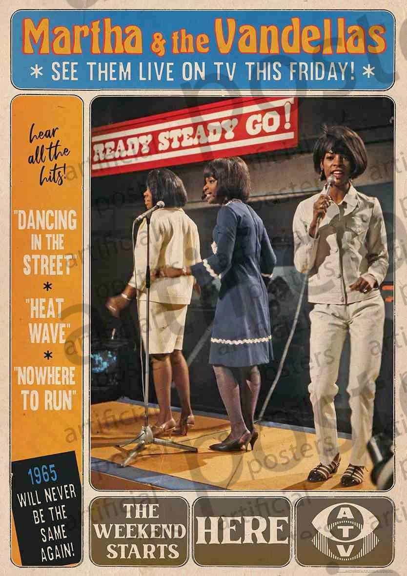 Image of Front Cover of 3914268C: Accessories - MARTHA & THE VANDELLAS, Poster (84.1cm x 59.4cm; ART295, UK )   NEW/NEW