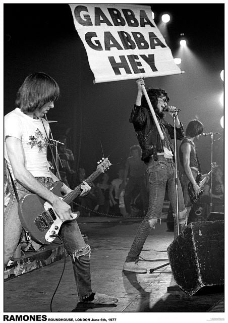 Image of Front Cover of Accessories - NEW/NEW - RAMONES, Roundhouse London 1977 Poster (Dragonfly; ART281,  , 84cm x 60cm), ,  - 3256140S