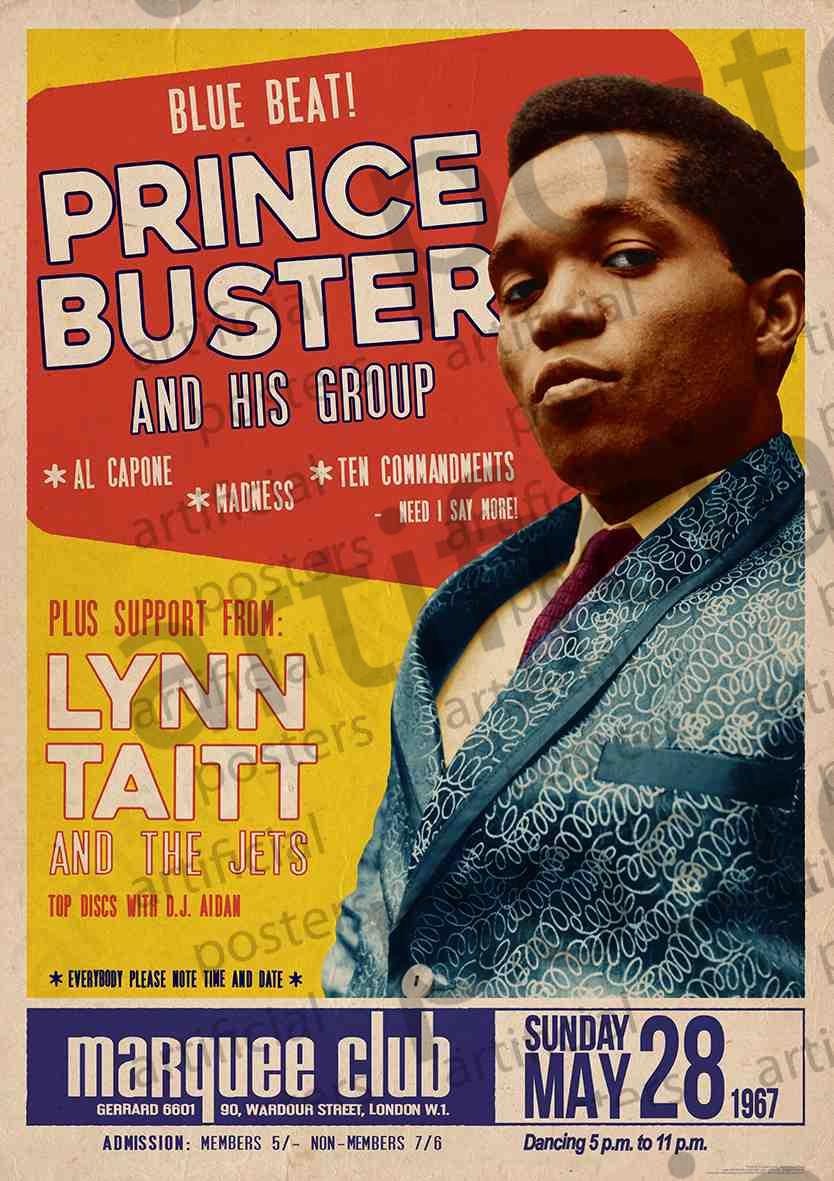 Image of Front Cover of 3815241C: Accessories - PRINCE BUSTER, Poster (84.1cm x 59.4cm; ART232, UK )   NEW/NEW
