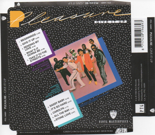 Image of Back Cover of CD - EX/EX - PLEASURE, Give It Up (PTG Records; PTG 34089, Netherlands 2010 Reissue), ,  - 1956175S