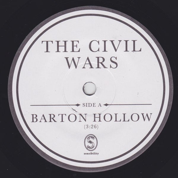 Image of Label Cover of 2853093S: 7" - THE CIVIL WARS, Barton Hollow (Sensibility Music; none, US 2011, Picture Sleeve, Limited Edition) Edge wear, crease to back of picture sleeve. Disc is strong VG+  VG/VG+