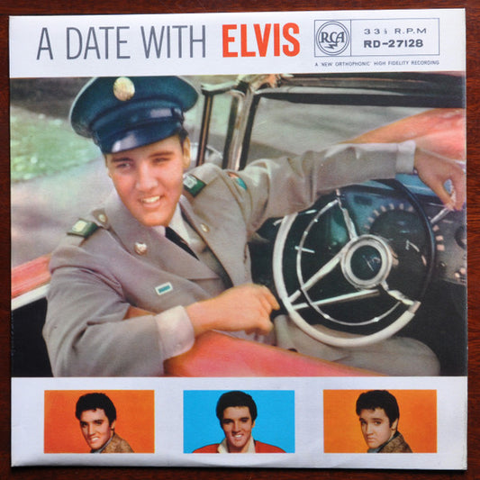 Image of Front Cover of LP - VG/VG - ELVIS PRESLEY, A Date With Elvis (RCA Victor Red Spot; RD-27128, UK 1964 Reissue, Front Laminated Non-Flipback Sleeve), ,  - 2926049E