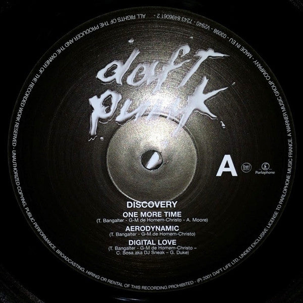 Image of Label Cover of 2xLP - VG/VG - DAFT PUNK, Discovery (Parlophone; 7243 8496061 2, Europe 2018 Reissue, Gatefold, 2 Inners), Light wear to sleeve. Discs are essentially VG+ but with a few marks on B1.,  - 3746306S