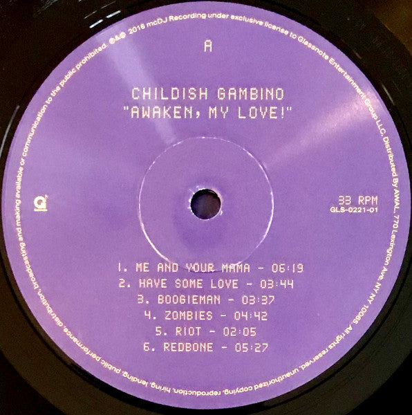 Image of Label Cover of LP - VG+/VG+ - CHILDISH GAMBINO, Awaken, My Love! (Glassnote; GLS-0221-01, Europe 2022 Reissue, Picture Sleeve, Inner), Minor creases to sleeve,  - 3526127E