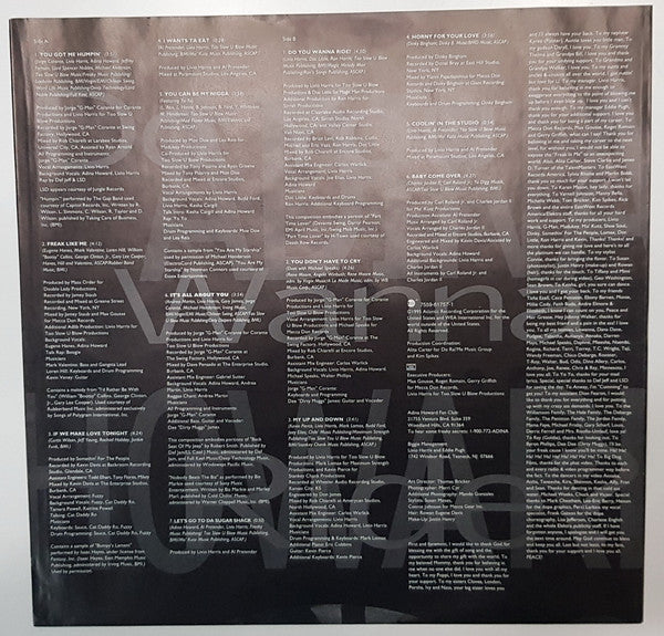 Image of Label Cover of LP - VG/G+ - ADINA HOWARD, Do You Wanna Ride? (EastWest Records America; 7559-61757-1, Germany 1995, Inner), Edge wear and sticker damage to sleeve. Disc has lots of light marks.,  - 3316262C