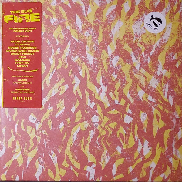 Image of Front Cover of 2xLP - EX/EX - THE BUG, Fire (Ninja Tune; ZEN275, UK 2021, Gatefold, 2 Inners, Grey Vinyl), Red paper inners., Kevin Martin�s FIRE is the first solo full-length album under The Bug moniker for seven years and could not be better timed, or more needed. The third exhilarating part of the incendiary urban triptych that began with 2008�s �London Zoo� via 2014�s 'Angels & Devils' - is fourteen tracks that immolate the synapses and cinematically take you from arcing evocations of lockdowne