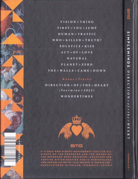 Image of Back Cover of 3033026E: CD - SIMPLE MINDS, Direction Of The Heart (BMG; 538826472, Worldwide 2022, Book Sleeve, Booklet)   VG+/VG+