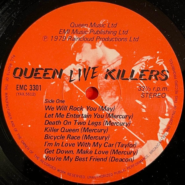 Image of Label Cover of 2xLP - VG/VG+ - QUEEN, Live Killers (EMI; EMSP330, UK 1979, Gatefold, 2 Inners With Rounded Corners), ,  - 2526149E