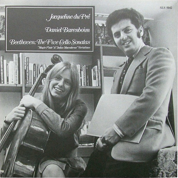 Image of Back Cover of 3xLP - VG/VG - JACQUELINE DU PRE, DANIEL BARENBOIM, Beethoven: The Five Cello Sonatas "Magic Flute" And "Judas Maccabaeus" Variations (HMV Red, B&W Nipper Box; SLS 5042, UK 1976, Box Set, Booklet), ,  - 0726355E