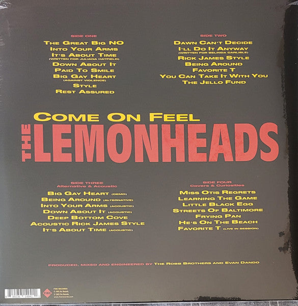Image of Back Cover of 2xLP - VG+/VG+ - THE LEMONHEADS, Come On Feel The Lemonheads (Fire Records; FIRELP494, USA, Canada & Europe 2023 Reissue, Gatefold, 2 Inners), Corner Bump,  - 2126328E