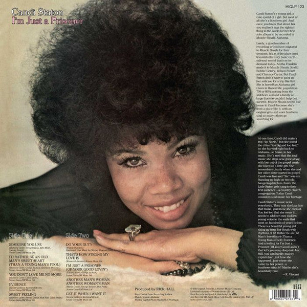 Image of Back Cover of 4853062S: LP - CANDI STATON, I'm Just A Prisoner (Kent Soul; HIQLP 123, UK 2023 Reissue, Inner)   NEW/NEW