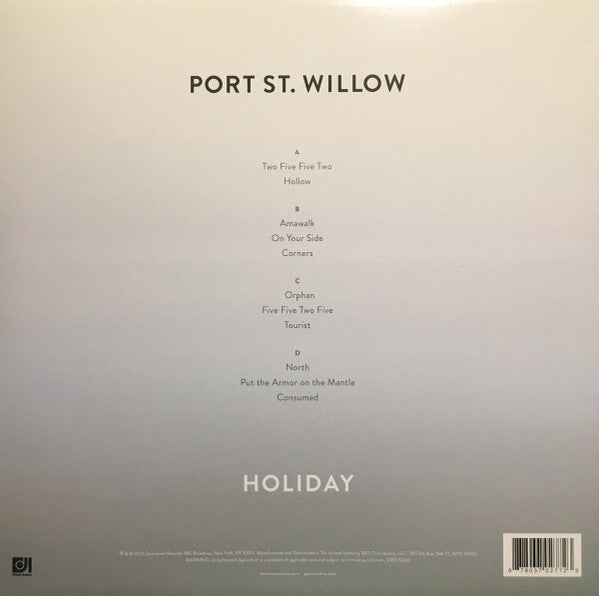 Image of Back Cover of 4644350S: 2xLP - PORT ST. WILLOW, Holiday (Downtown; DWT70360, US 2013, Insert) Opened Instore, Still In Stickered Shrinkwrap  VG+/VG+