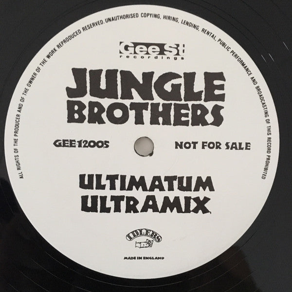 Image of Label Cover of 2xLP - VG/VG - JUNGLE BROTHERS, Straight Out The Jungle (Gee St; GEEA001, UK 1988, + Original Bonus "Ultramix" 12"), ,  - 3126015E