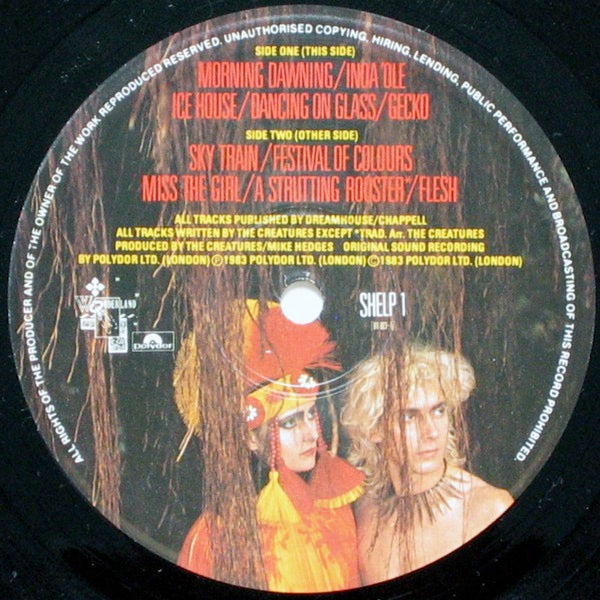Image of Label Cover of LP - VG/VG - THE CREATURES, Feast (Wonderland; SHELP 1, UK 1983, Gold Foil Lettering Sleeve, Inner, Siouxsie & Budgie), Hairlines, edge wear,  - 3946382S