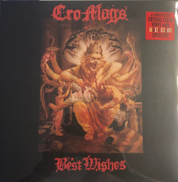 Image of Front Cover of 2334058E: LP - CRO-MAGS, Best Wishes (Astor Place ; BFD4201LP, US 2023 Reissue, Inner, Crystal Clear Multi-Color Splatter Vinyl)   NEW/NEW