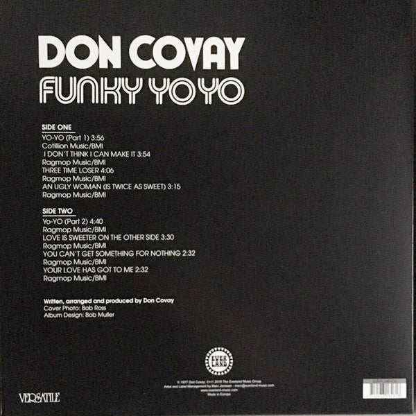 Image of Back Cover of 3053150S: LP - DON COVAY, Funky Yo-Yo (Everland; Everland 034 LP, Europe 2019 Reissue)   NEW/NEW