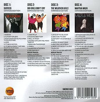 Image of Back Cover of 4xCD - EX/EX - THE WEATHER GIRLS, MARTHA WASH, Carry On: The Deluxe Edition 1982-1992 (SoulMusic Records; SMCR5210BX, UK 2023, Box Set, Booklet), ,  - 2416109C