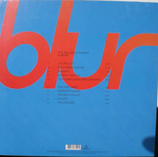 Image of Back Cover of 4734221E: LP - BLUR, The Ballad Of Darren (Parlophone; 5054197660160, Europe 2023, Inner)   NEW/NEW