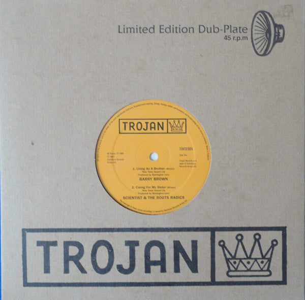 Image of Front Cover of 10" - VG+/VG - TRISTAN PALMER / BARRY BROWN, How Can A Man Be Happy / Living As A Brother (Trojan Records; TJHTE005, UK 2003 Reissue, Company Sleeve, Limited Edition), Light marks only, plays VG+.,  - 2416447C