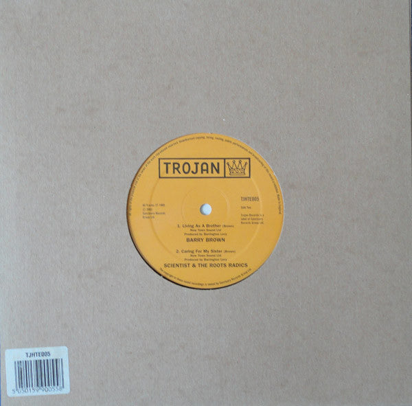 Image of Back Cover of 10" - VG+/VG - TRISTAN PALMER / BARRY BROWN, How Can A Man Be Happy / Living As A Brother (Trojan Records; TJHTE005, UK 2003 Reissue, Company Sleeve, Limited Edition), Light marks only, plays VG+.,  - 2416447C