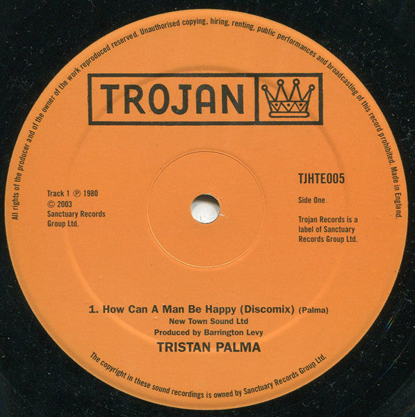 Image of Label Cover of 10" - VG+/VG - TRISTAN PALMER / BARRY BROWN, How Can A Man Be Happy / Living As A Brother (Trojan Records; TJHTE005, UK 2003 Reissue, Company Sleeve, Limited Edition), Light marks only, plays VG+.,  - 2416447C