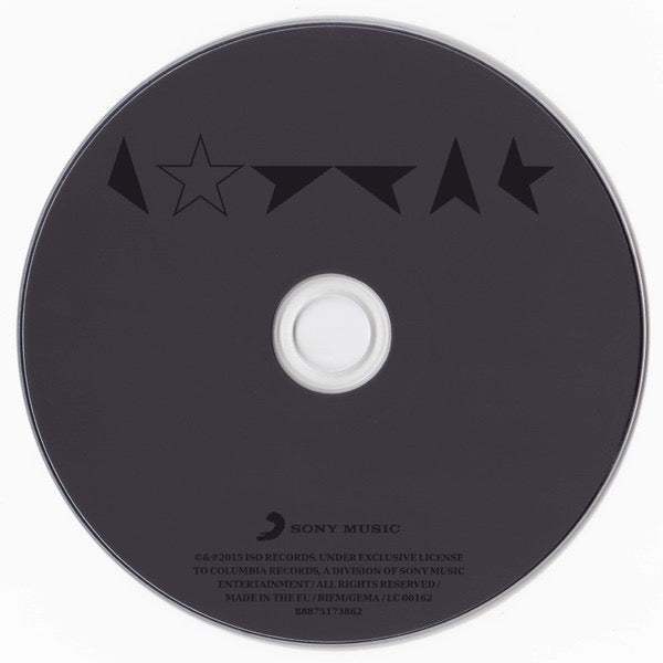 Image of Label Cover of CD - VG/VG+ - DAVID BOWIE,   (Blackstar) (Columbia; 88875173862, US 2016, Digipak, Booklet), ,  - 2916386C