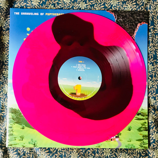 Image of Label Cover of 5045019S: LP - PUP, The Unraveling of PUPTheBand (Rise Records; RISE 498-1, Canada 2022, Gatefold, Inner, Neon Coral and Black Smush Wax Vinyl) Opened Instore, Still In Stickered Shrinkwrap  EX/EX