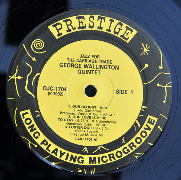 Image of Label of 3524170E: LP - GEORGE WALLINGTON QUINTET, Jazz For The Carriage Trade (Original Jazz Classics; OJC-1704, US 1985 Reissue, Limited Edition of 3000, Remastered, Virgin Vinyl, Mono)   VG/VG+