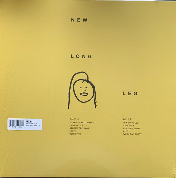 Image of Back Cover of 5143120S: LP - DRY CLEANING, New Long Leg (4AD; 4AD0254LPE3, UK 2021, Limited Crystal Black Yolk Rough Trade Exclusive.)   VG+/VG+