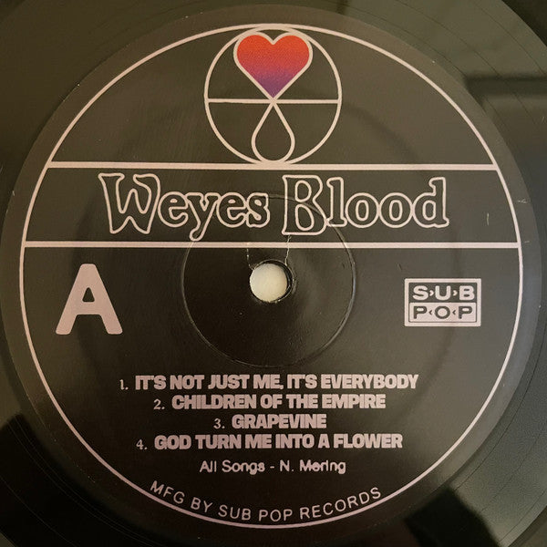 Image of Label Cover of LP - EX/VG - WEYES BLOOD, And In The Darkness, Hearts Aglow (Sub Pop; SP1485, Europe 2022, Inner, Poster), Still In Opened Shrinkwrap With Hype Sticker,  - 2716028C