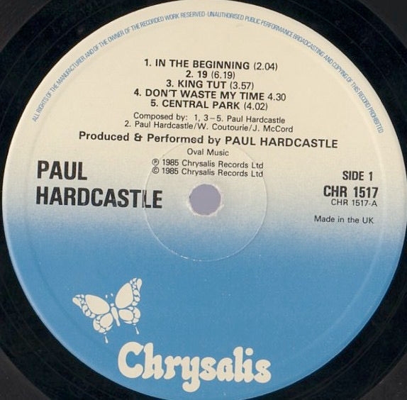 Image of Label Cover of LP - VG/VG - PAUL HARDCASTLE, Paul Hardcastle (Chrysalis; CHR 1517, UK 1985), Sleeve a bit worn, no hype sticker.,  - 3516262C