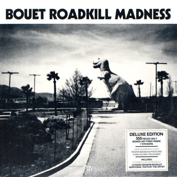 Image of Front Cover of 4513134C: LP - BOUET, Roadkill Madness (1301 Media; 1301-06, Germany 2023, Inserts & Booklet, Poster & Signed Print, Sticker & Polaroids, WITH "Drawings & Polaroids" Hardback Book.) Limited Edition No 225/556  EX/EX