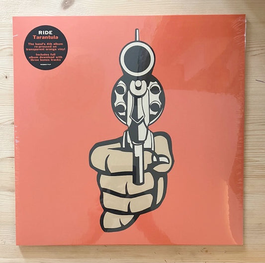 Image of Front Cover of 3113329C: LP - RIDE, Tarantula (Wichita; WEBB577LP, UK 2023 Reissue, Inner, Misprint, Download. Hype sticker states orange vinyl but this is in fact pressed on black vinyl. )   NEW/NEW