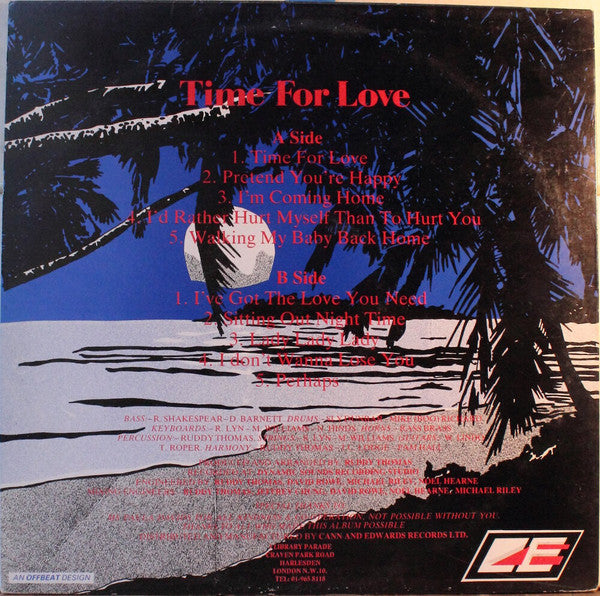 Image of Back Cover of LP - VG/VG - RUDDY THOMAS, Time For Love (C & E Records; CELP101, UK 1987, Picture Sleeve), ,  - 2246031S