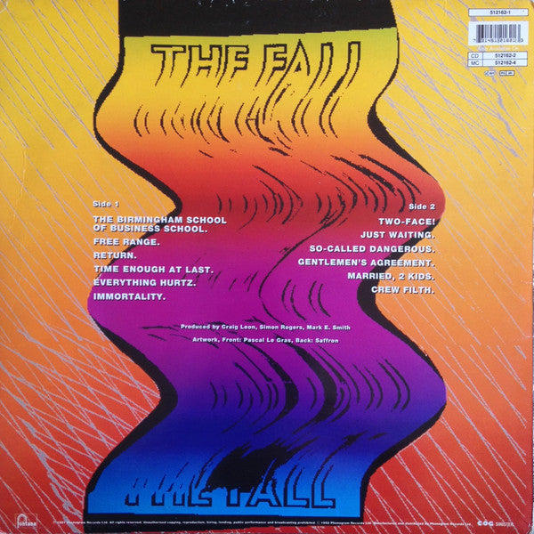 Image of Back Cover of 0125332E: LP - THE FALL, Code: Selfish (Fontana; 512162-1, UK 1991, Inner) Very Strong VG  VG+/VG