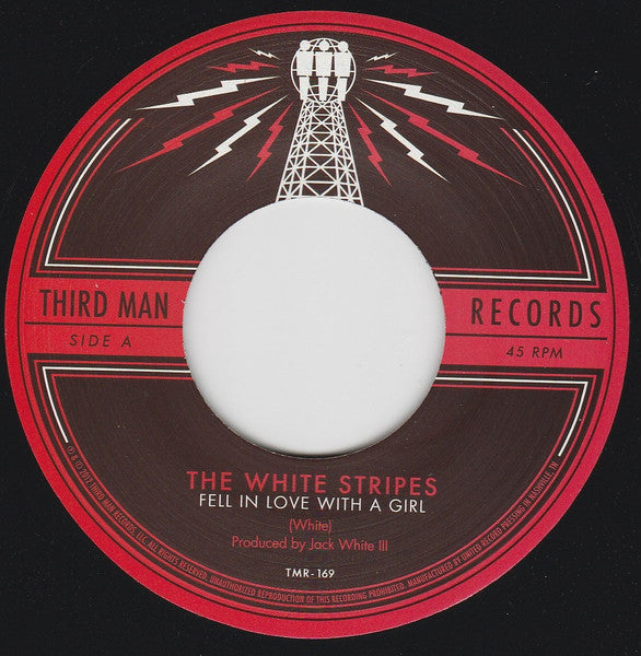 Image of Label Cover of 7" - VG/VG+ - THE WHITE STRIPES, Fell In Love With A Girl (Third Man Records; TMR-169, US 2012 Reissue, Picture Sleeve, Opaque Red Vinyl), ,  - 4216022C