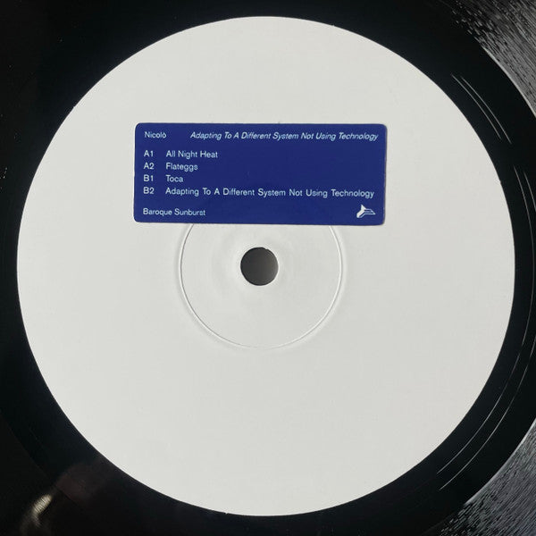Image of Back Cover of LP - VG+/VG+ - NICOL , Adapting To A Different System Not Using Technology (Baroque Sunburst; BSUN007, UK 2023, Insert), ,  - 4046041S