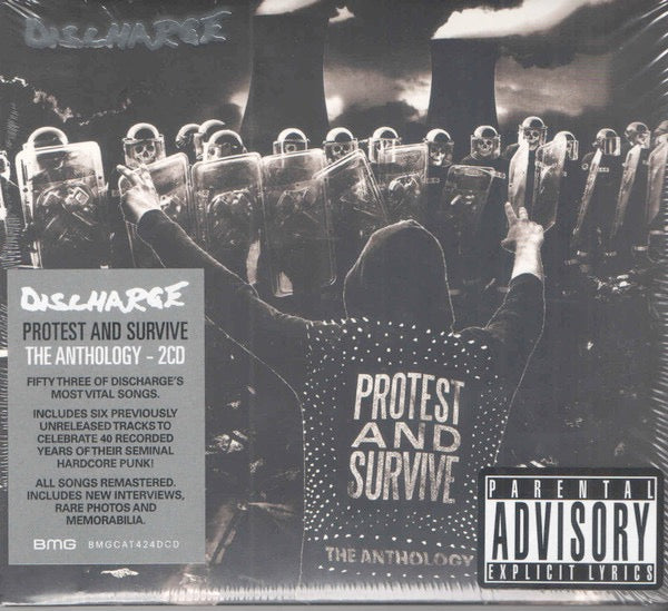 Image of Front Cover of 2xCD - VG+/VG+ - DISCHARGE, Protest And Survive: The Anthology (BMG; BMGCAT424DCD, Europe 2020, Triple Digipak, Booklet), ,  - 3936218E