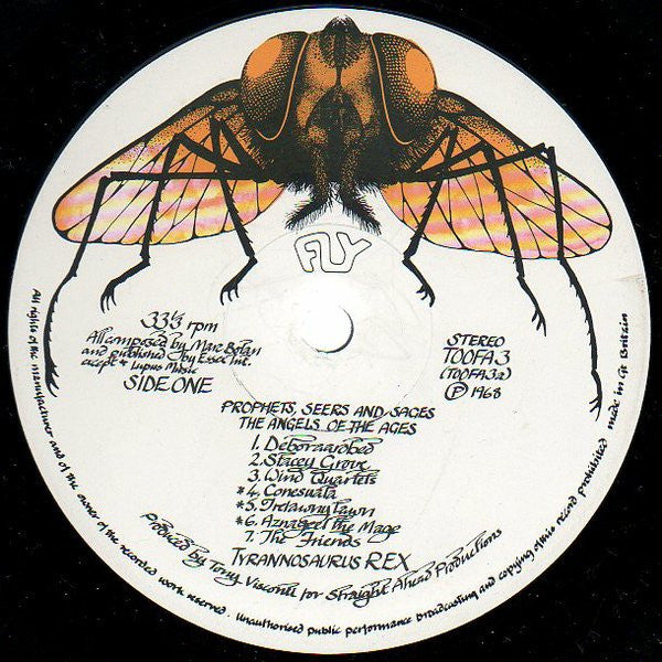 Image of Label Cover of 2xLP - VG/VG - TYRANNOSAURUS REX, Prophets, Seers & Sages, The Angels Of The Ages / My People Were Fair And Had Sky In Their Hair... But Now They're Content To Wear Stars On Their Brows (Fly; TOOFA3/4, UK 1972 Reissue, Gatefold), Two FLY Company Inners,  - 2726178E