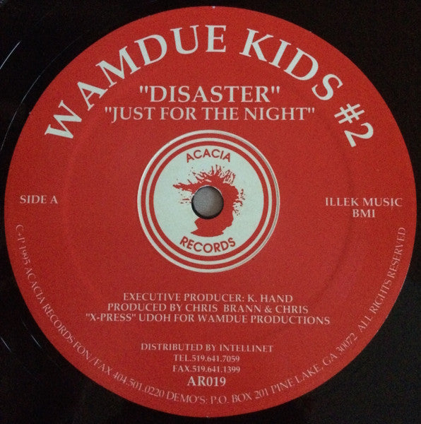 Image of Front Cover of 12" - /VG - WAMDUE KIDS, #2 (Acacia Records; AR019, US 1995, Plain sleeve), , A1 - DisasterA2 - Just For The NightB1 - So Good (Remix)B2 - Can We Start Again - 2546133S