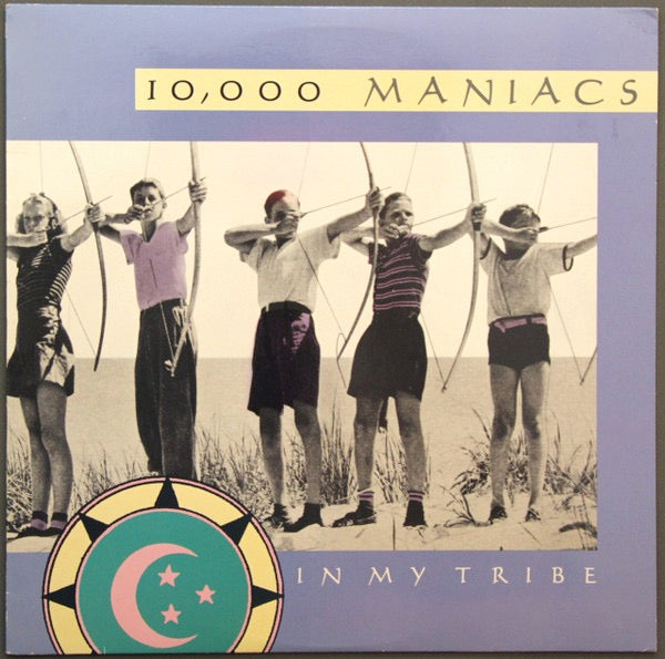 Image of Front Cover of 4614207C: LP - 10,000 MANIACS, In My Tribe (Elektra; 9 60738-1, US 1987, Inner, Specialty Pressing.) Faded top edge of sleeve.  VG/G+