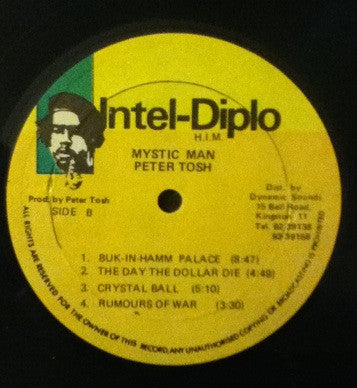 Image of Label Cover of LP - VG/VG - PETER TOSH, Mystic Man (Intel Diplo; , Jamaica 1979), ,  - 2926009E