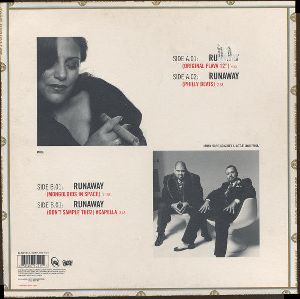 Image of Back Cover of 12" - VG+/VG - NUYORICAN SOUL FEATURING INDIA, Runaway (Talkin' Loud; TLX 20, UK 1997, Picture Sleeve), ,  - 4016574C