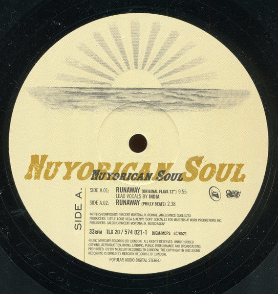 Image of Label Cover of 12" - VG+/VG - NUYORICAN SOUL FEATURING INDIA, Runaway (Talkin' Loud; TLX 20, UK 1997, Picture Sleeve), ,  - 4016574C