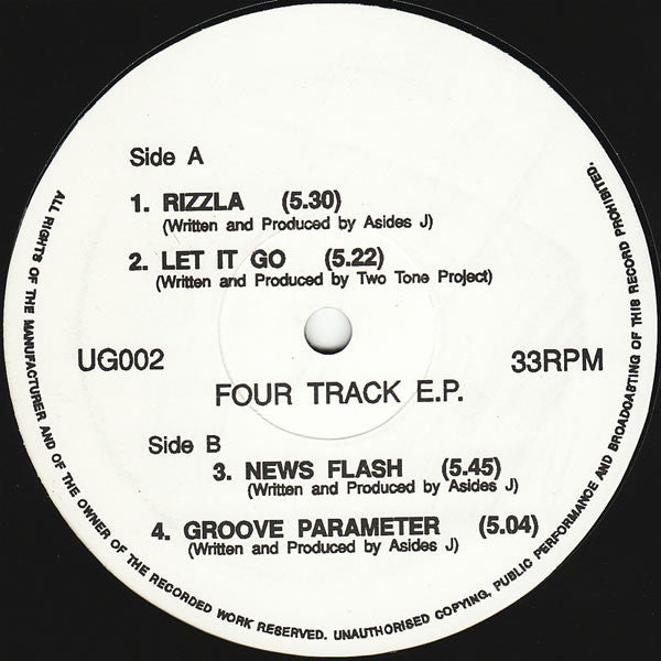 Image of Front Cover of LP - /VG - ASIDES J / TWO TONE PROJECT, Four Track E.P. (U No Dat; UG002, UK 1992), ,  - 2346211S