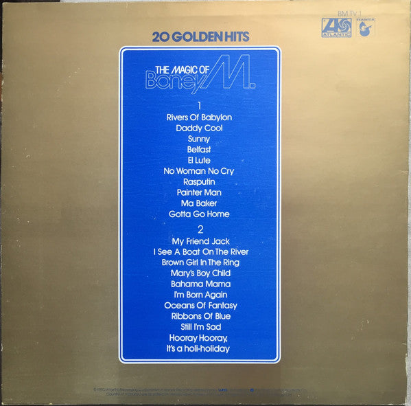 Image of Back Cover of LP - VG+/VG - BONEY M., The Magic Of Boney M. (Atlantic; BM TV 1, UK 1980, Die Cut Glossy Sleeve), Sleeve is nice!,  - 3816320C