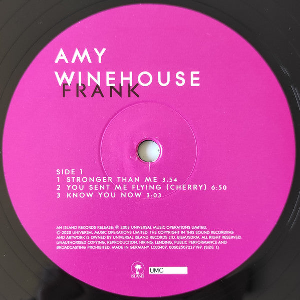 Image of Label Cover of 2xLP - EX/EX - AMY WINEHOUSE, Frank (Island Records Group; ARHSDLP006, Europe 2020 Reissue, Gatefold, 2 Inners & Half Speed Mastering Certificate, Half-Speed Mastered, Deluxe Edition. With OBI), ,  - 3126161E