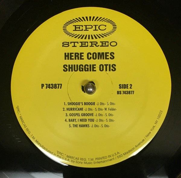 Image of Label Cover of LP - VG/VG+ - SHUGGIE OTIS, Here Comes Shuggie Otis (Epic; P 743877, US 2011 Reissue), Top edge of sleeve slightly pinched,  - 0716473C