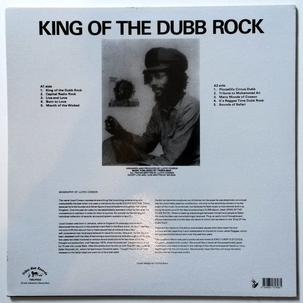 Image of Back Cover of 3433024E: LP - SIR COXSON SOUND, King Of The Dub Rock (Tribes Man Records; TMLP002, UK 2017, Glossy Sleeve)   NEW/NEW