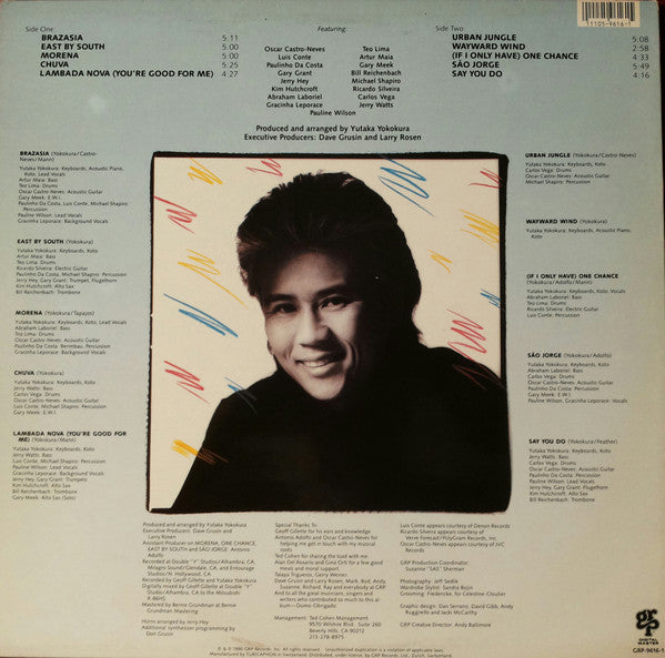 Image of Back Cover of 4925374E: LP - YUTAKA, Brazasia (GRP; GRP-9616-1, Switzerland 1990, Picture Sleeve)   VG/VG